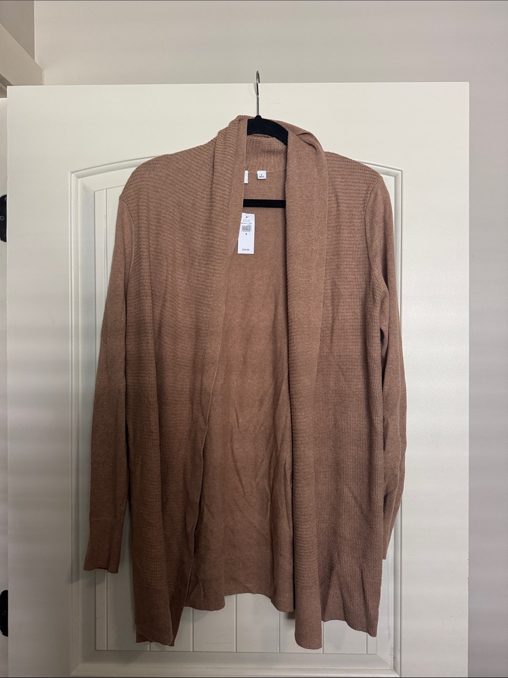 Open Front Lightweight Cardigan - Camel color. Tags on